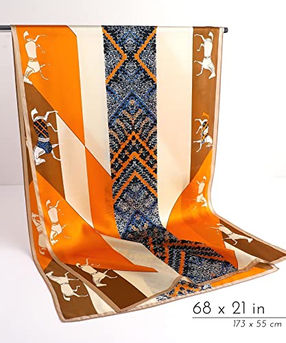 PoeticEHome 100% Mulberry Silk Long Scarf Wrap - Women's Large Oblong Sunscreen Shawl with Gift Packaging2