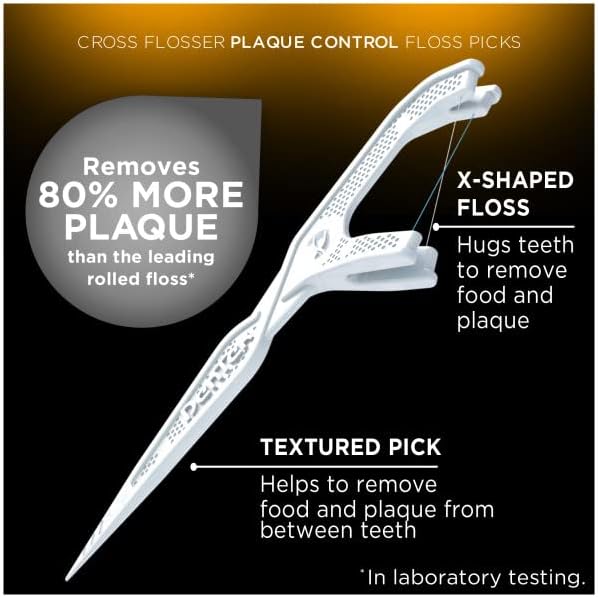 Miniatura 4 de DenTek Cross Flosser - Púas de hilo dental para control de placa, hilo dental en forma de X, 75 unidades (paquete de 4)