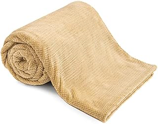 Amazon Brand - Umi Luxurious Fleece Blanket, Soft and Cozy Beige Throw Blanket, Large Fluffy Blanket throw for Sofa, Couch, Bed, Travel, Thick Machine Washable Bed Blanket, Beige, 200x240cm