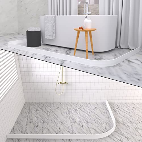 Duzzy 3" High Shower Threshold Water Dam, 67 Inch Shower Water Stopper Barrier For Increasing Dam Hight In Shower, Keeps Water Inside Threshold Dry And Wet Separation #TOP3