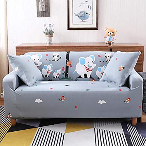 Housse de canapé stretch extensible en polyester pour protection universelle 4 saisons motif cartoon