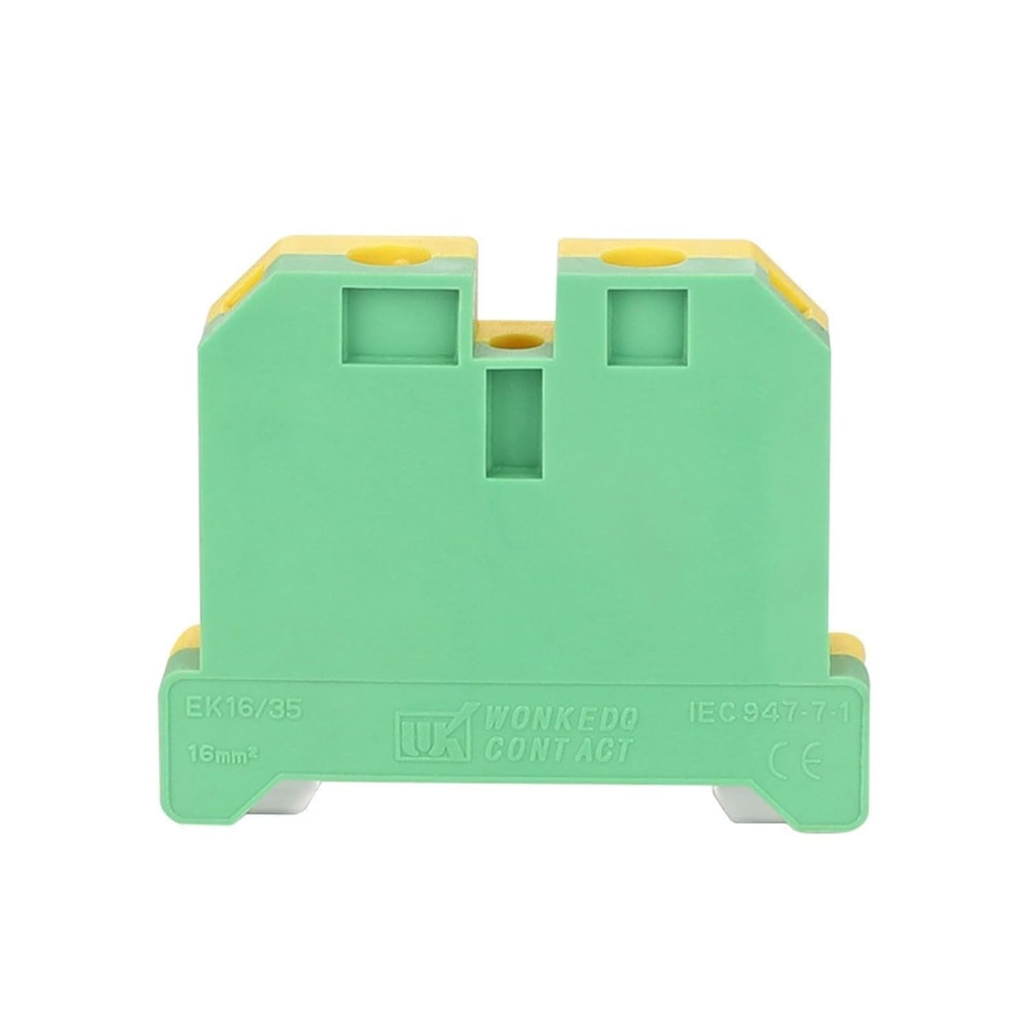 10Pcs EK16/35 Universal Screw Connection Ground Earth 16mm² DIN Rail Terminal Block Pcs