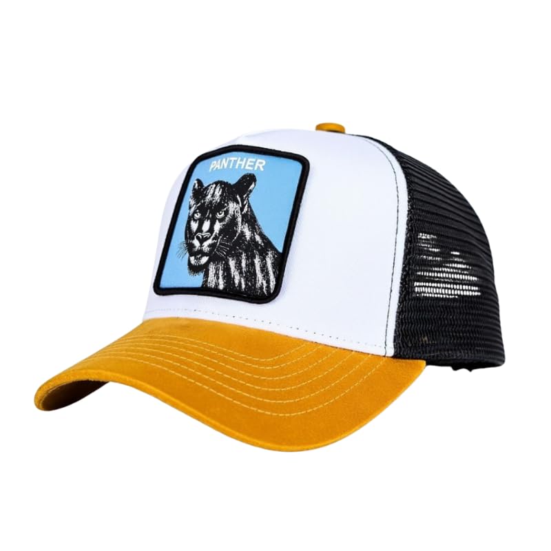 Panther V2 Premium Trucker Cap for Men & Women | Mustard White Black Baseball Cap | Suede & Twill Cotton with Mesh Back | Structured 5-Panel | Adjustable Snapback | One Size (54–56 cm)-image-35