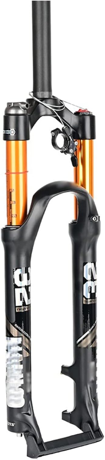 価格 Mtbエアサスペンションバイクフォーク26 27 5 29インチトラベル100mmqr9mmワイヤーコントロール標準ストレートパイプリバウンドアジャストブラックゴールド
