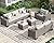 ZIENLIFE 8 Piece Patio Furniture Set, 5.9" Wide Armrest with All-Weather PE Wicker Sectional Sofa, Waterproof Cushions & Ottomans with Modular Outdoor Couch for Backyard, Deck, Garden