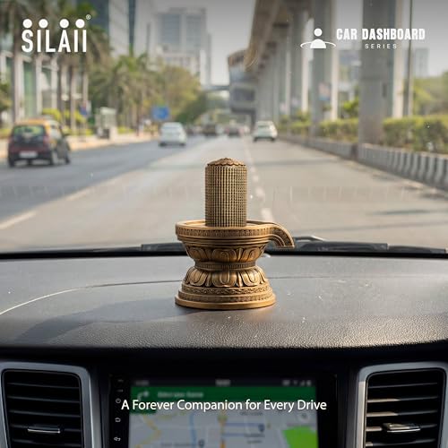 Image of SILAII 1008 Shiva Lingam Car Dashboard Sculpture - Mini Shivling Idol for Car Decor | Lord Shiva Statue for Home, Office & Gift | 3 Inch Religious Showpiece