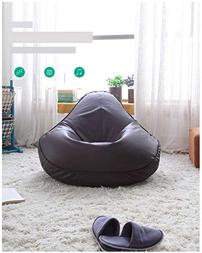 Mxiaoxia Leather Lazy Sofas Cover Chairs Without Filler Linen Cloth Lounger Seat Bean Bag Pouf Puff Couch Tatami Living Room #TOP6