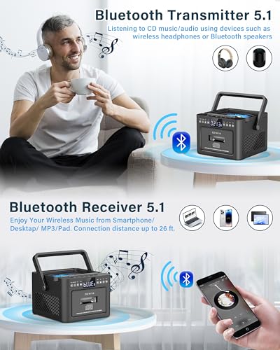 Sunoony BX-W16 Boombox Cassette Cd Player Bluetooth5.1 thumb #2