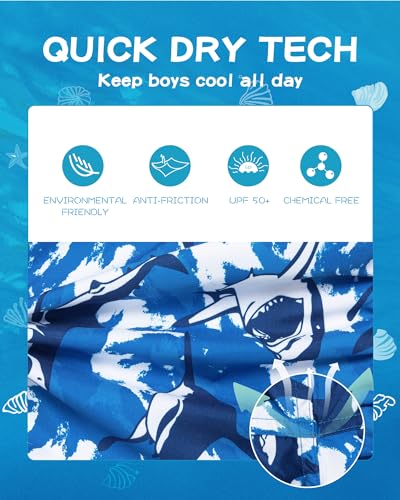 Image of SURF CUZ Boys Swim Trunks Toddler Swim Shorts UPF 50+ Bathing Suit for Boy Swimsuit Quick Dry Mesh Beach Boardshorts Swimwear