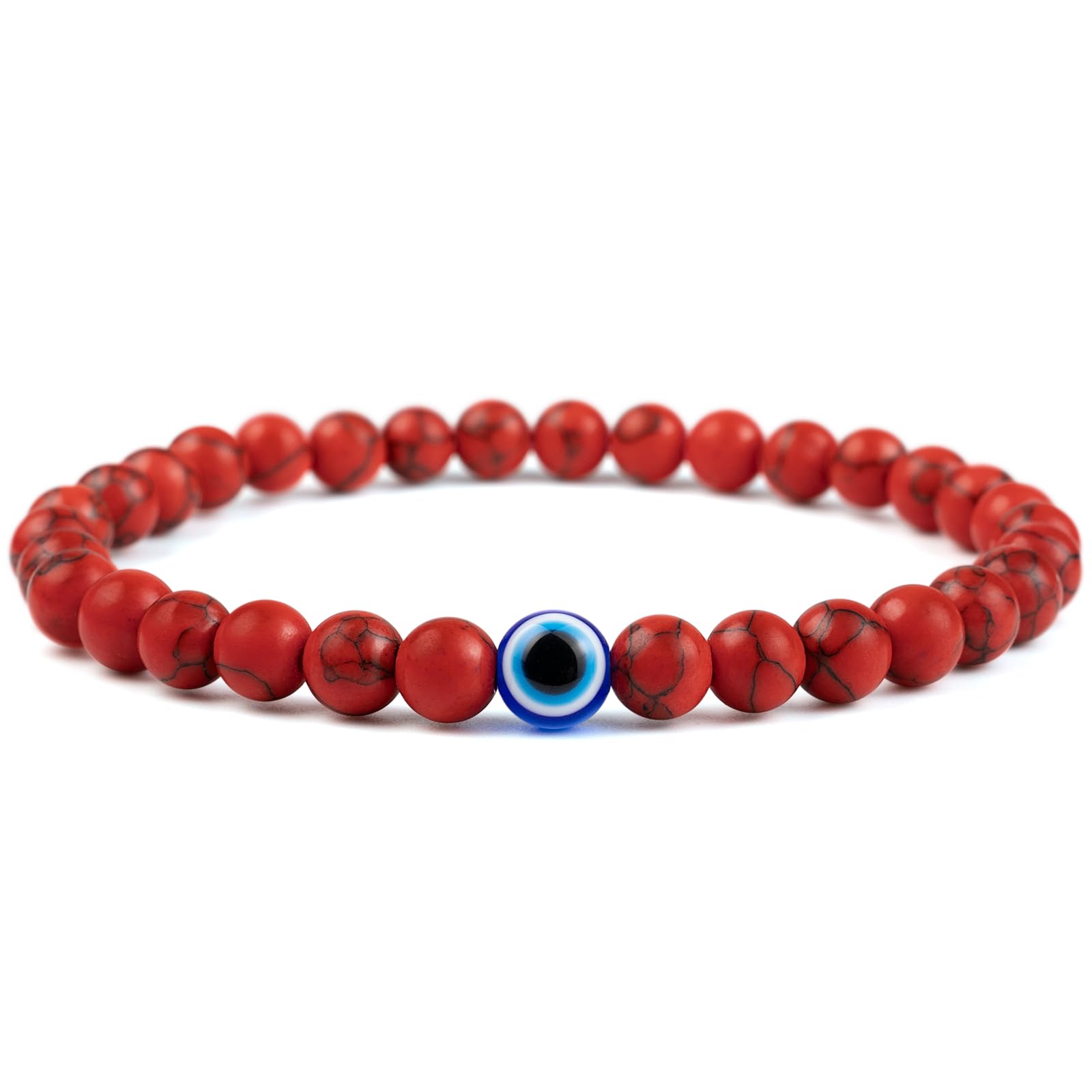 Evil Eye Bracelet 6mm Beaded Bracelets for Men Gift for Birthday/Anniversary/Christmas