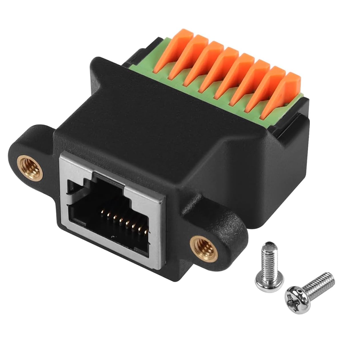 Sarini RJ45 8P8C Female Connector, Quick Spring Terminal Crimp Extender for CAT5/6/7 Au-dio Analog GPIO