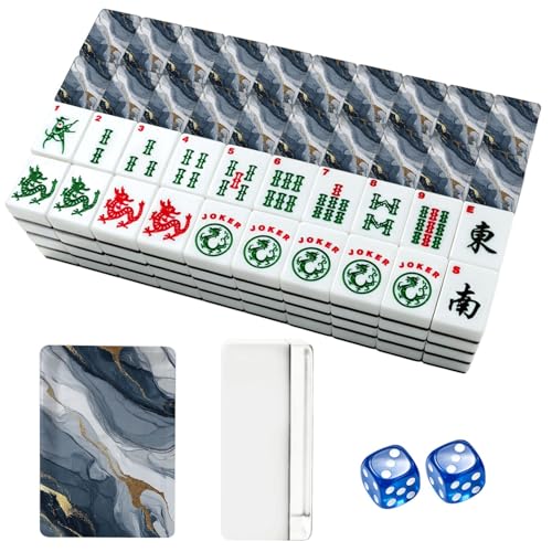 Set de Mahjong Americano con 166 fichas y accesorios miniatura 1