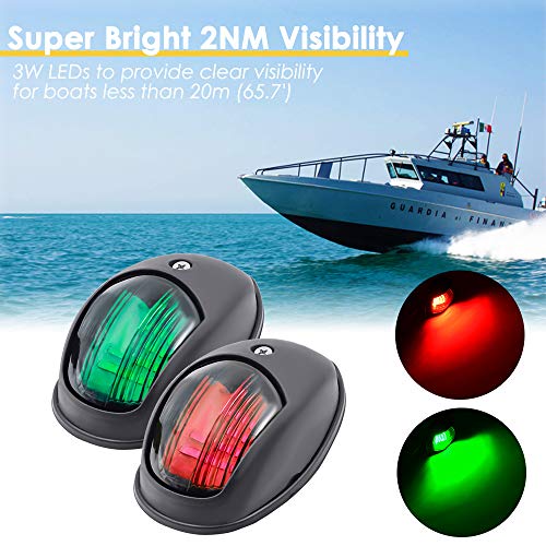 Acelane Boat Navigation Lights LED Boat Bow Light Red & Green Sidelights 12V IP65 Waterproof Marine Boat Accessories for Pontoon, Skeeter, Power Boat, Fishing Boat, Skiff - Thumbnail 2