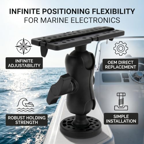 Image of VBESTLIFE 360 Degree Rotating Fish Finder Mount Adjustable Ball Bracket with Quick Release for Kayak and Canoe Fishing Nylon Silicone Sonar Holder for Marine Electronics