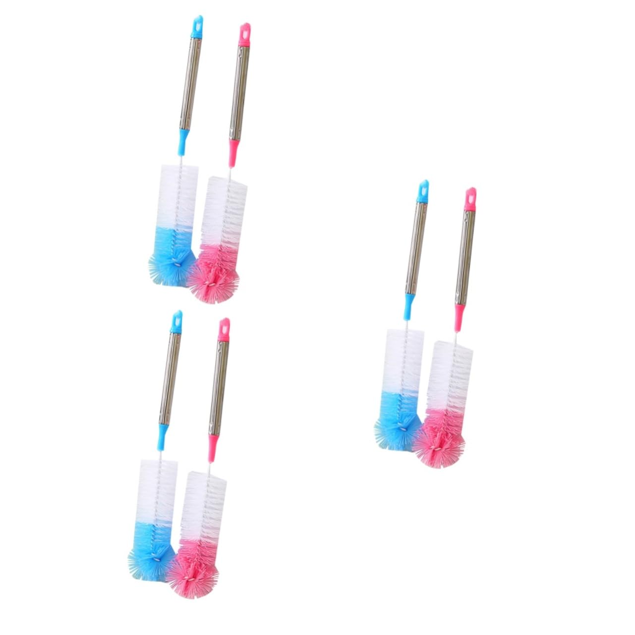 Gatuida 6stücke Flaschenbürsten Mit Langem Griff Flexible Bunte Runde Köpfe Und Edelstahlgriff Zum Reinigen Von Babyflaschen Tassen Und Weinfalschen Zufällige Farbe