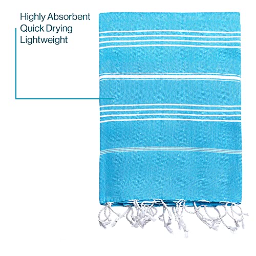 Turquoise Home, Großes Strandtuch 100% Baumwolle - Weich und Langlebig, Hamamtuch Ideal für Sauna, Spa, Yoga und Pool, Türkis (1 Stück), 100x180 cm