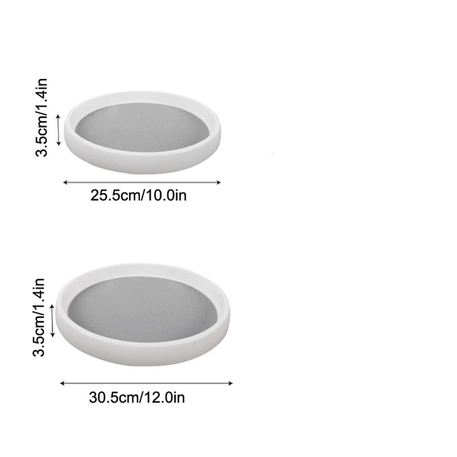 Organizador de especias giratorio 2 niveles, bandeja almacenamiento antideslizante for armario cocina, despensa, vajilla exterior para Nevera, Cocina(3.5x30.5cm)