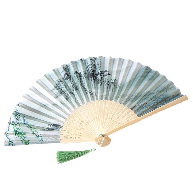 MSTZA 2/6/12 Stück 23 cm Faltbare Papierfächer, Bambus-Handfächer, tragbar, freundlich, dekorativ für Hochzeiten, Partygeschenke für Sommerveranstaltungen