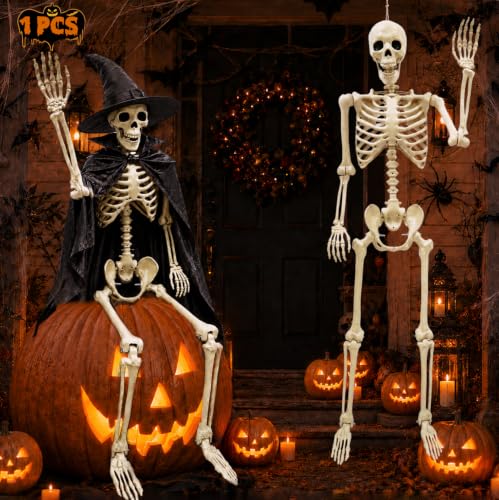Image of NLShan Life Size Skeleton for Halloween: 5.4ft Human Anatomy Skeleton