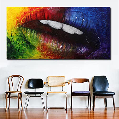 Diamant Peinture Complète Bouche Sexy Grand Format 32x88" Broderie Toile
