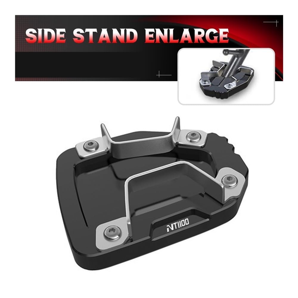 Pour Honda Pour NT1100 DCT Pour NT 1100 2022 2023 Accessoires De Moto CNC Béquille Latérale Agrandisseur Béquille Agrandir Plaque Extension De Pied Coussin D'extension De Béquille Latérale (Taille