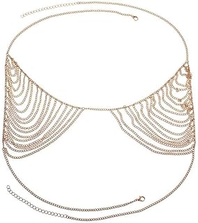 1 Peça Corrente De Corpo Jóias Decoração De Peito Corrente De Corpo Colar De Borla Jóias De Corpo Corrente De Peito Feminina Acessórios De Corrente De Peito De Festa Decorar