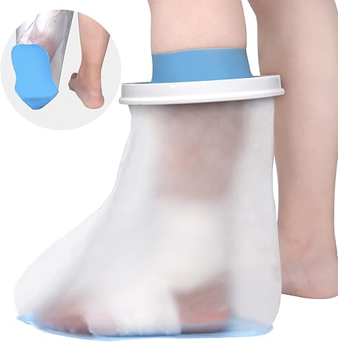 Miniatura 1 de DNEOUXI Funda impermeable para pies para ducha de adultos, fundas de pie con parte inferior acolchada antideslizante, protector hermético de tobillo