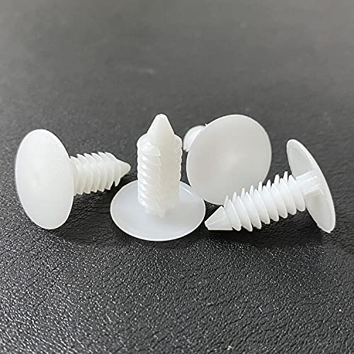 Manshu White Car Plastic Trim Boot Rivets Push Clip Fastener, 6.4Mm Hole Push Retainer Bumper Fender Shield Clips, Car Plastic Rivets Retainers Screw, Automotive Plastic Push Pins Bumper Clips, 200 Pc #TOP4