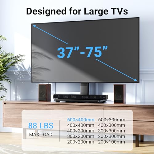 Perlesmith PSTVS02 Swivel Universal Tv Stand For 37-65,70,75 Inch Lcd Oled Flat/Curved Screen Tvs-Height Adjustable Table Top Center Tv Stand thumb #1