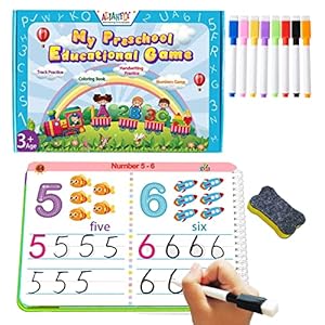 Preschool Learning Activities Educational Workbook – Toddler Prek Montessori Handwriting Practice Activity Tracing Toys Busy Book for Kids, Autism Learning Materials and ABC Learning Book