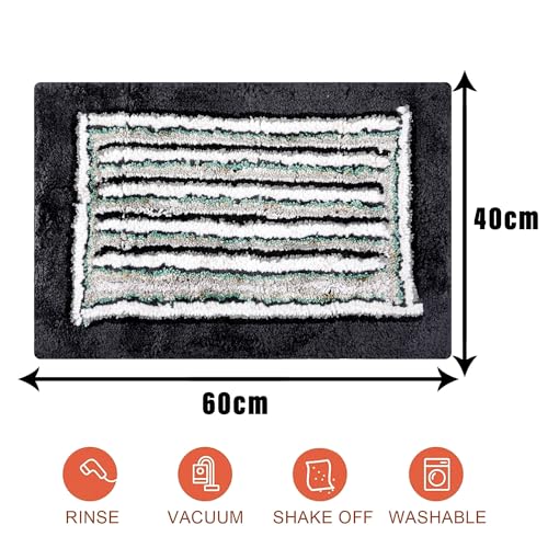 Image of Kuber Industries Door Dust Trapper Mat | Anti-Skid Door Entrance Mat | Floor Mat for Home Entrance | Micro Border | Entryway Door Mat | Pack of 2 | Gray