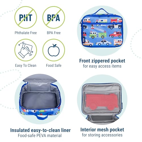 Wildkin Kids Insulated Lunch Box – Durable and Reusable for School & Travel - Heroes