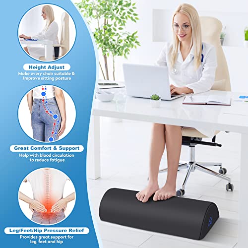 Image of StepLively Foot Rest Ergonomic Pillow for Under Desk at Work, Anti-Fatigue Footrest Support Pillow for Fatigue & Pain Relief, Comfortable for Office Chair, Car Seat & Gaming Chair - Grey, Large