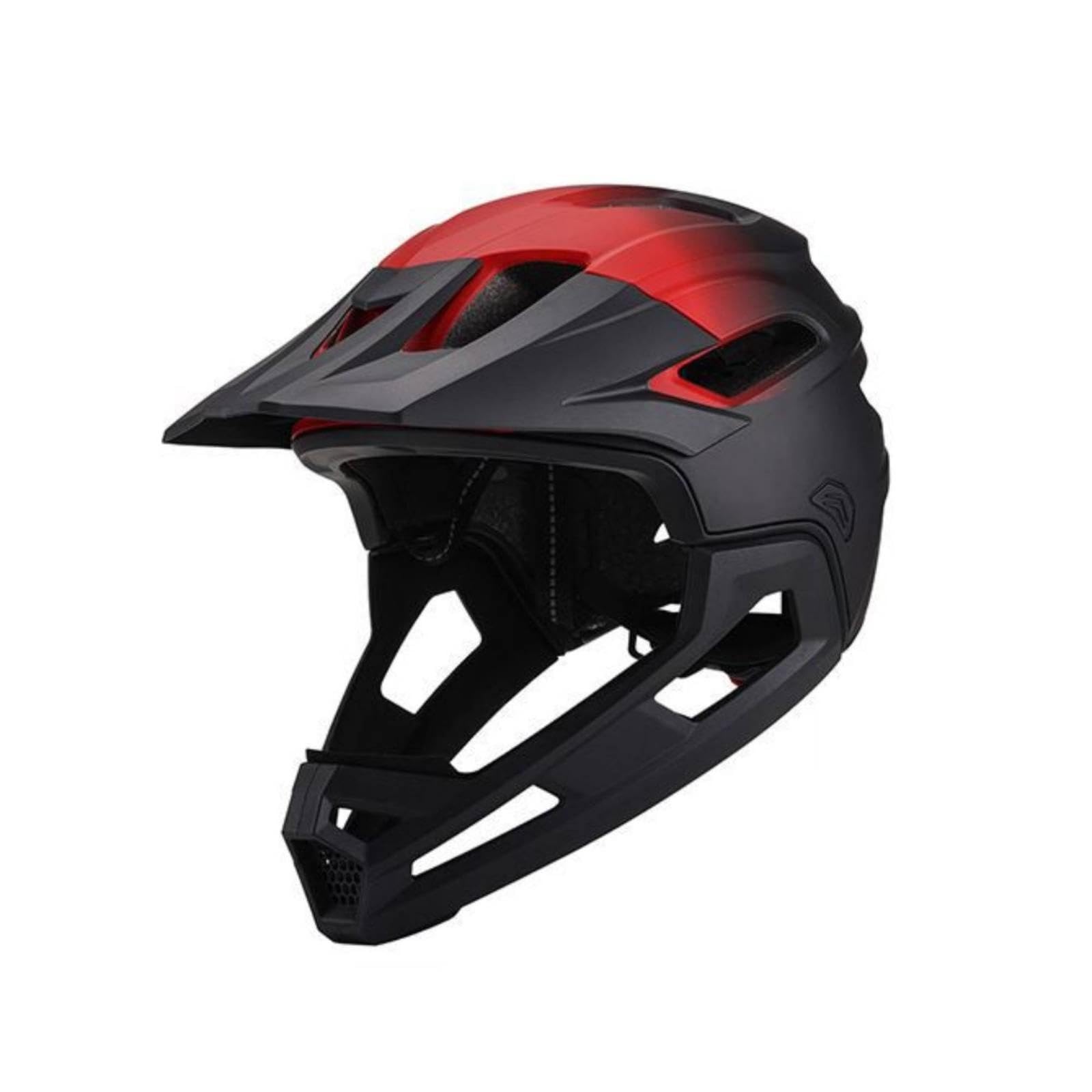 Bike Helmet with Detachable Chin Guard CE Certified Helmet with Detachable Chin Guard Impact-Resistant for Mountain Bikers, Cyclists, Trail Riding Black Red-image-30