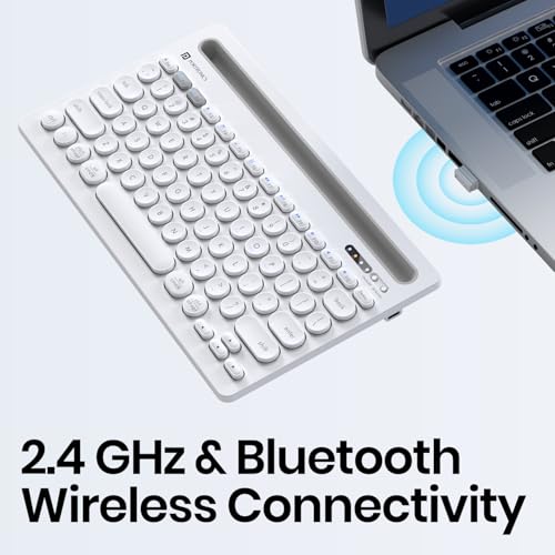 Portronics Bubble Dock Wireless Keyboard with Tablet Holder, Multi-Device Pairing, Rechargeable Battery,Dual Connectivity(2.4 GHz RF & Bluetooth 5.3v) - Image 2