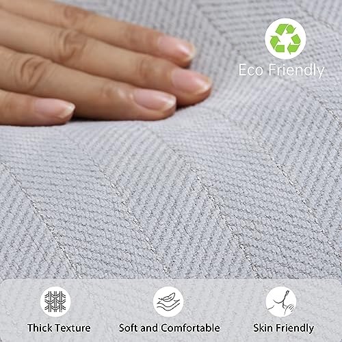ZWJD Light Gray Pillow Covers 16x16 Set of 2 Chenille Throw Pillow Covers with Elegant Design Soft and Luxurious Decorative Throw Pillows for Couch, Bed, and Home Decor