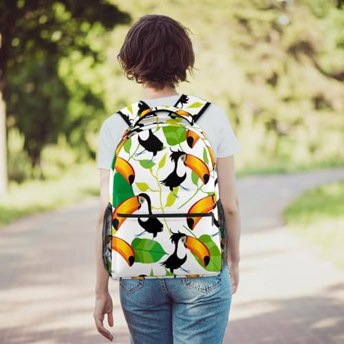 Sac à dos imprimé tropical toucan multicolore résistant 40cm