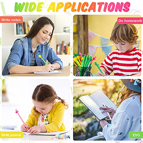 Taobary 24 Pieces Hawaiian Luau Ballpoint Pens Black Gel Ink Pens Cute Flamingo Pineapple Cactus Pen 0.5 Mm Rollerball Pen For Writing Students Kids Home Office School Supplies #TOP4