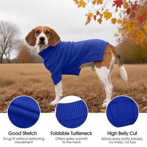 Image of Great Dane Sweater,5XL Extra Large Sweater for Giant Breed Dogs in Winter | Turtleneck Cold Weather Outfit, For Senior & Short-haired Giant Dog Clothes, Elastic Pullover for Saint Bernard,Mastiff