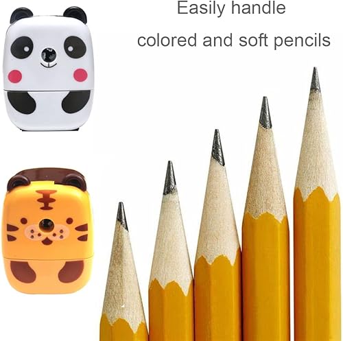 Miniatura 4 de Sacapuntas de mano para niños, prácticos sacapuntas de escritorio, estudiantes, oficina, escuela (tigre)