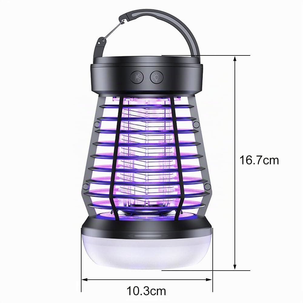 Bseical Mata Mosquitos Electrico, Portátil Lampara Antimosquitos, UV Lampara Mosquitos Electrico con Lámpara LED, Trampa para Mosquitos Eléctrica Impermeable para Uso en Interiores y Exteriores