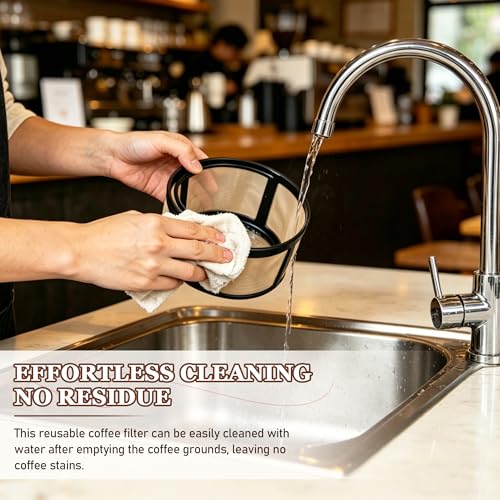 Image of Reusable Coffee Filter Basket for K-Duo - Compatible with Hot & Iced (Gen 2), Essentials & Brewers - Permanent Gold Mesh Carafe Basket for Ground Coffee