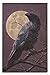 Raven and Moon at Night Birch Wood Wall Sign (12x18 Rustic Home Decor, Ready to Hang Art)
