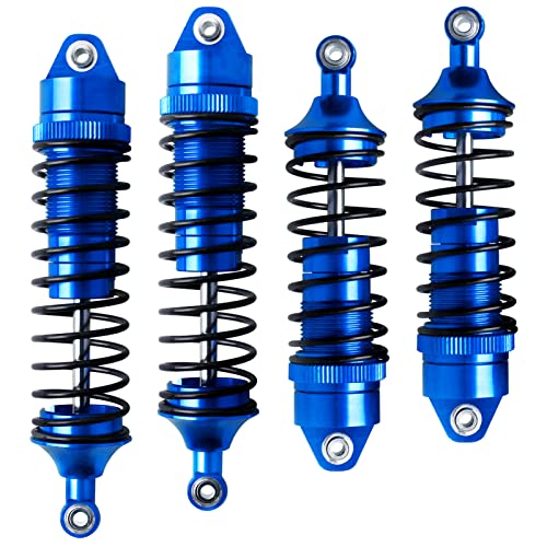 Crazyhobby All Metal Upgrades Parts For 1/10 Traxxas Slash 4X4 Shocks, Rustler 4X4 Vxl, Stampede 4X4 Shocks, Hoss 4X4 Shocks, Replace 5862 Big Bore Shock Set, With Springs (Navy Blue) #TOP1