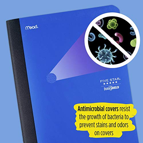 Five Star Livro de Composição DuraShield com Capa Antimicrobiana, 1 Assunto, Caderno Pautado da Facu