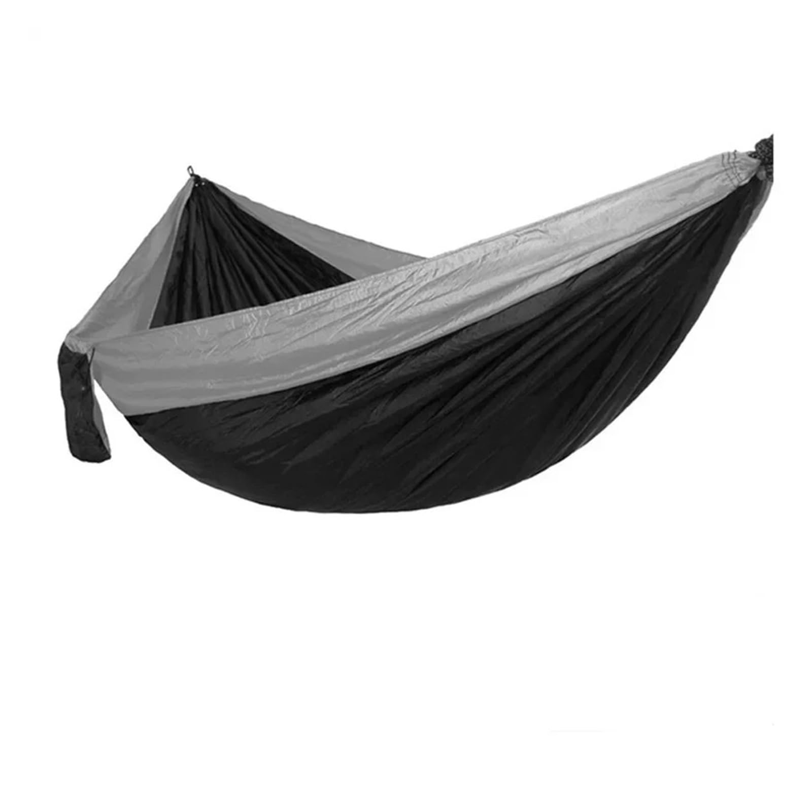 Hammocks, 2Pcs Double Camping Hammock,Portable Tree Straps Hammock, Travel Hammock, Lightweight Parachute Hammocks,for Outside(Gray and Black)