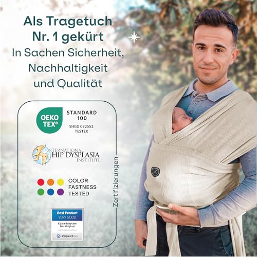 Koala Babycare Tragetuch Baby Neugeborene - Einfach Anzuziehen für Mütter und Väter - Babytrage Multi-Use Bis 9kg - Babytragetuch