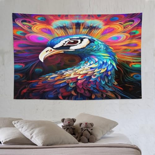 Paon Tapisseries Murales Suspendues pour Salon et Chambre Décor