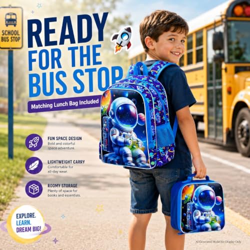 Image of UFNDC 3PCS Boys Backpack,16 inchKids Dinosaur Bookbag with Lunch Box, School Bag for Elementary Toddler