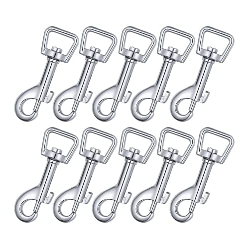 BOSCOW Karabinerhaken, 10 Stück Wirbelhaken für Hundehalsband 360° Drehbarer Robuster Stahllegierung Karabiner Schlüsselanhänger für Hundehalsband, Karabiner, Taschen und Schlüssel Cover